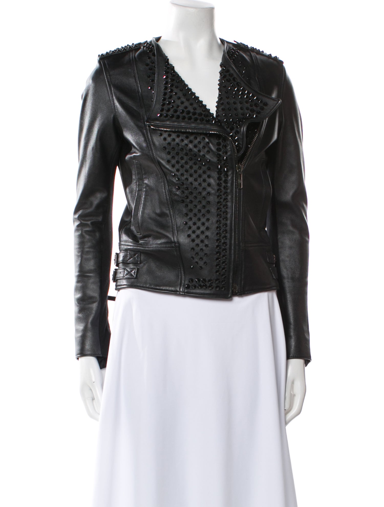Nour Hammour Leather Biker Jacket