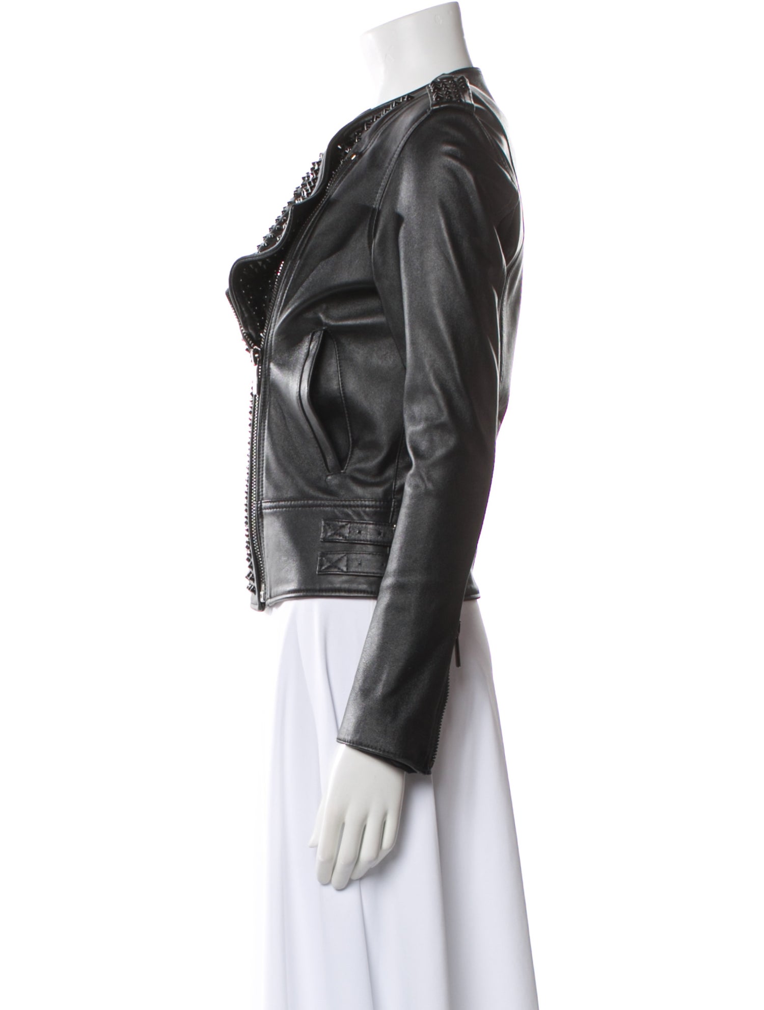 Nour Hammour Leather Biker Jacket
