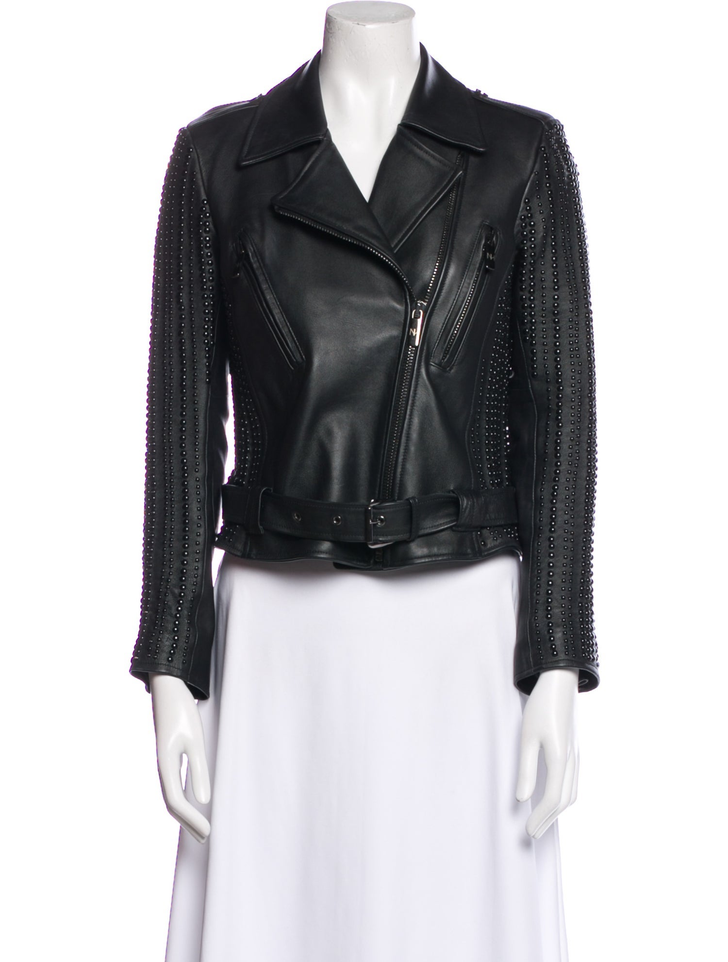 Nour Hammour Leather Biker Jacket