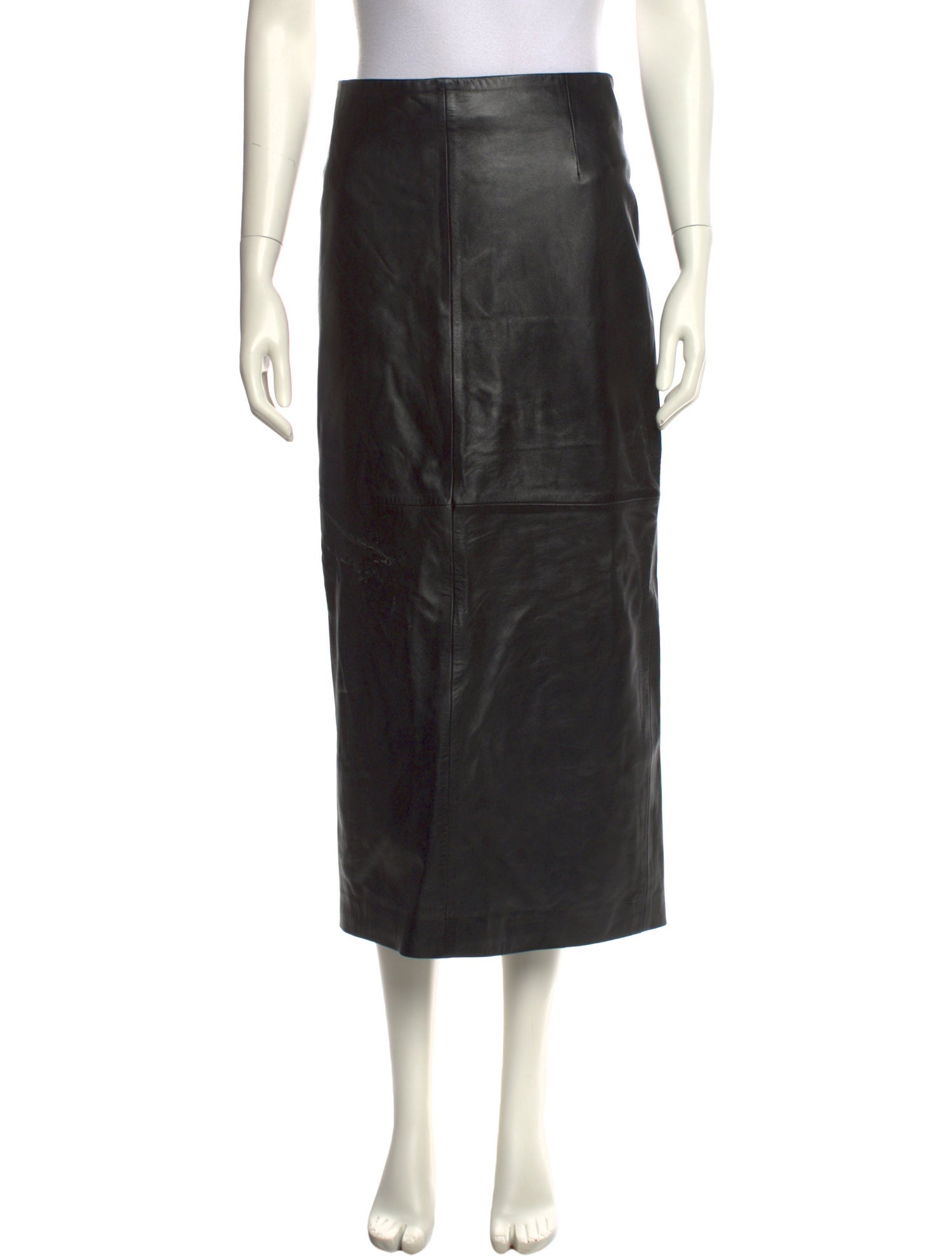 Nour Hammour Lambskin Midi Length Skirt