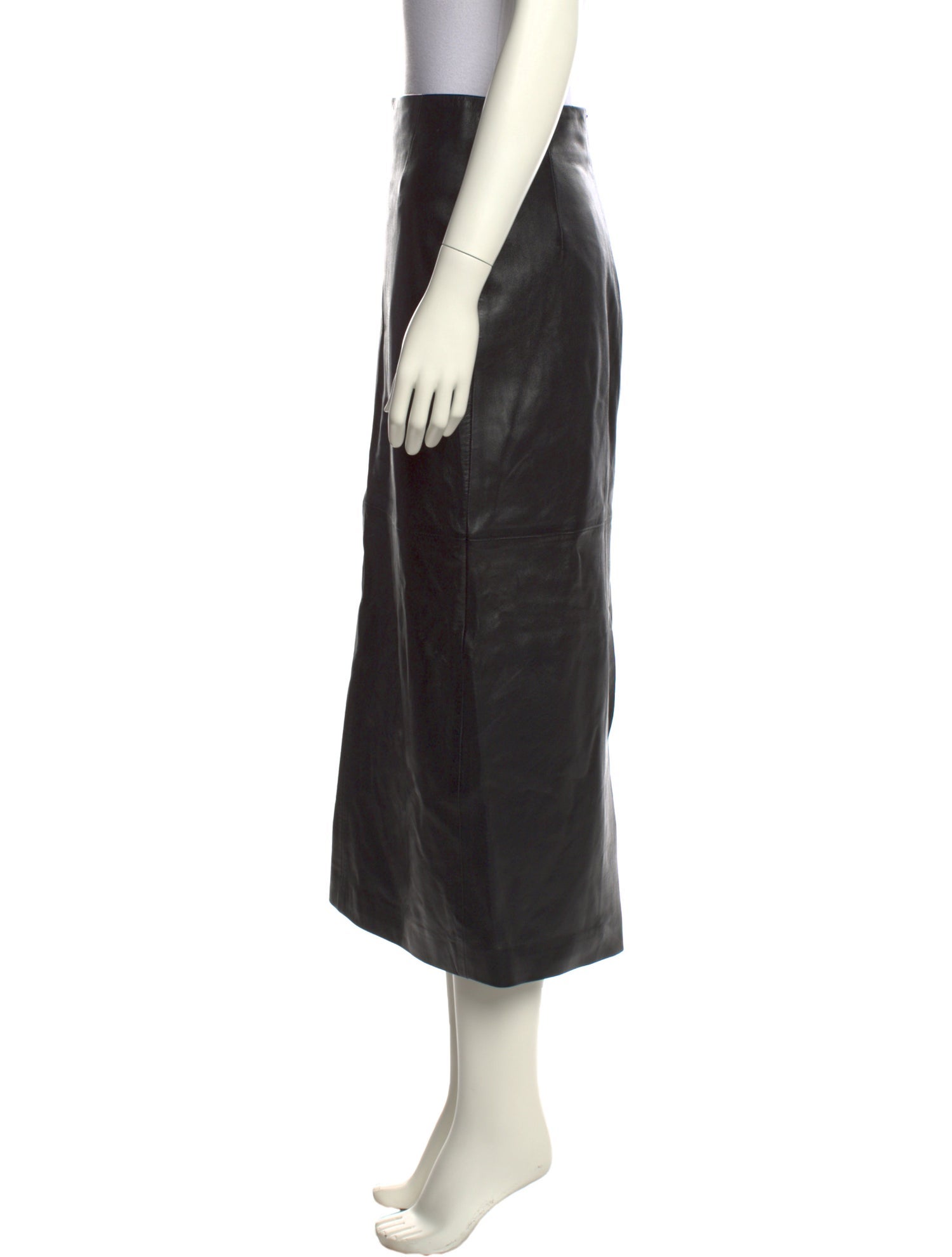 Nour Hammour Lambskin Midi Length Skirt