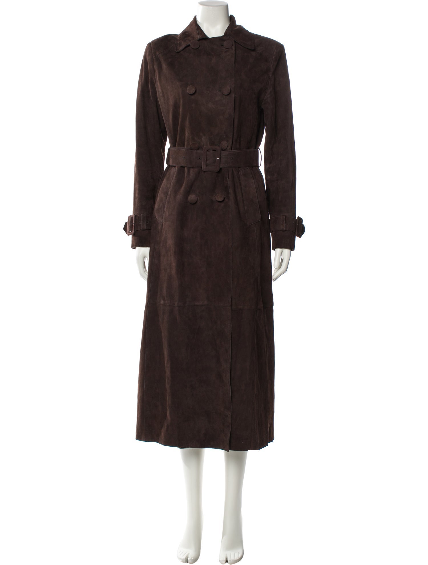 Nour Hammour Suede Trench Coat