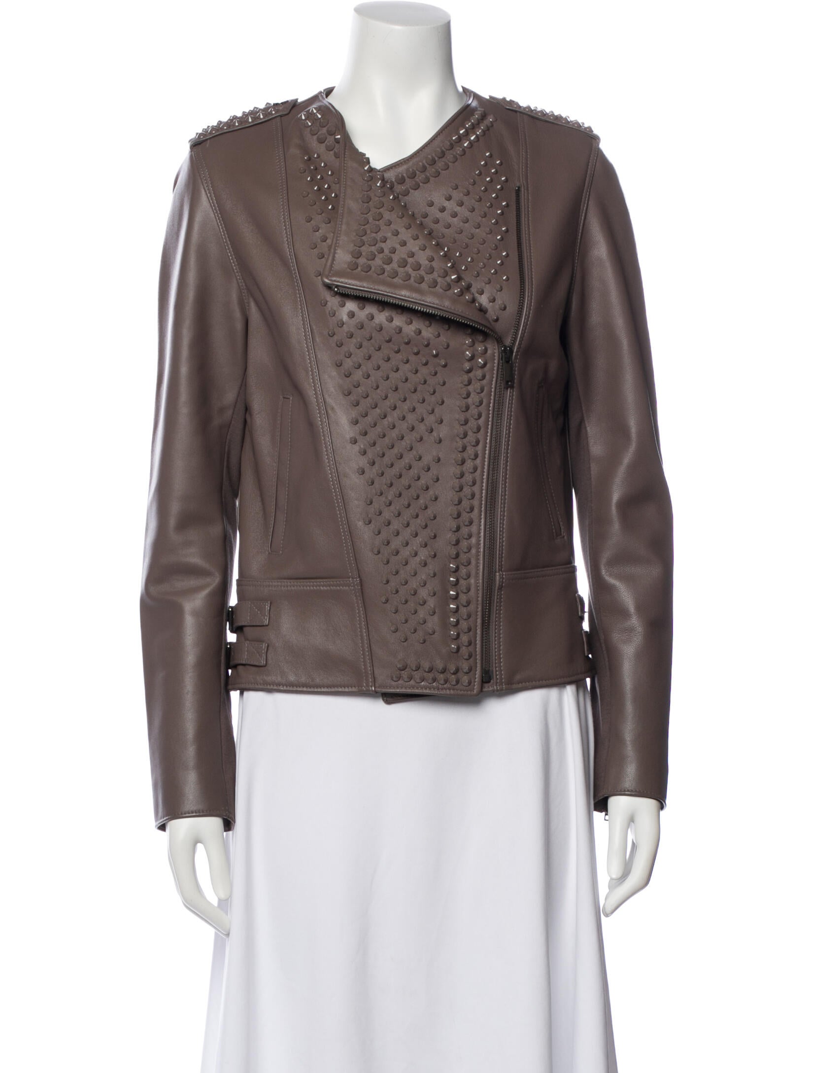 Nour Hammour Leather Biker Jacket
