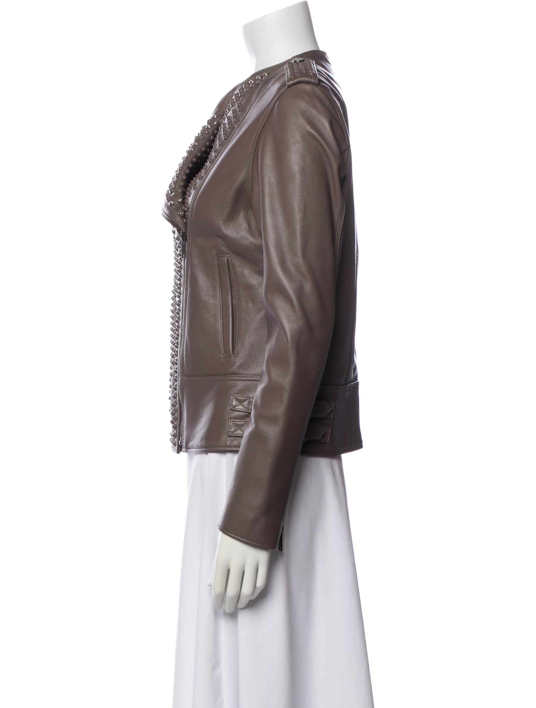 Nour Hammour Leather Biker Jacket