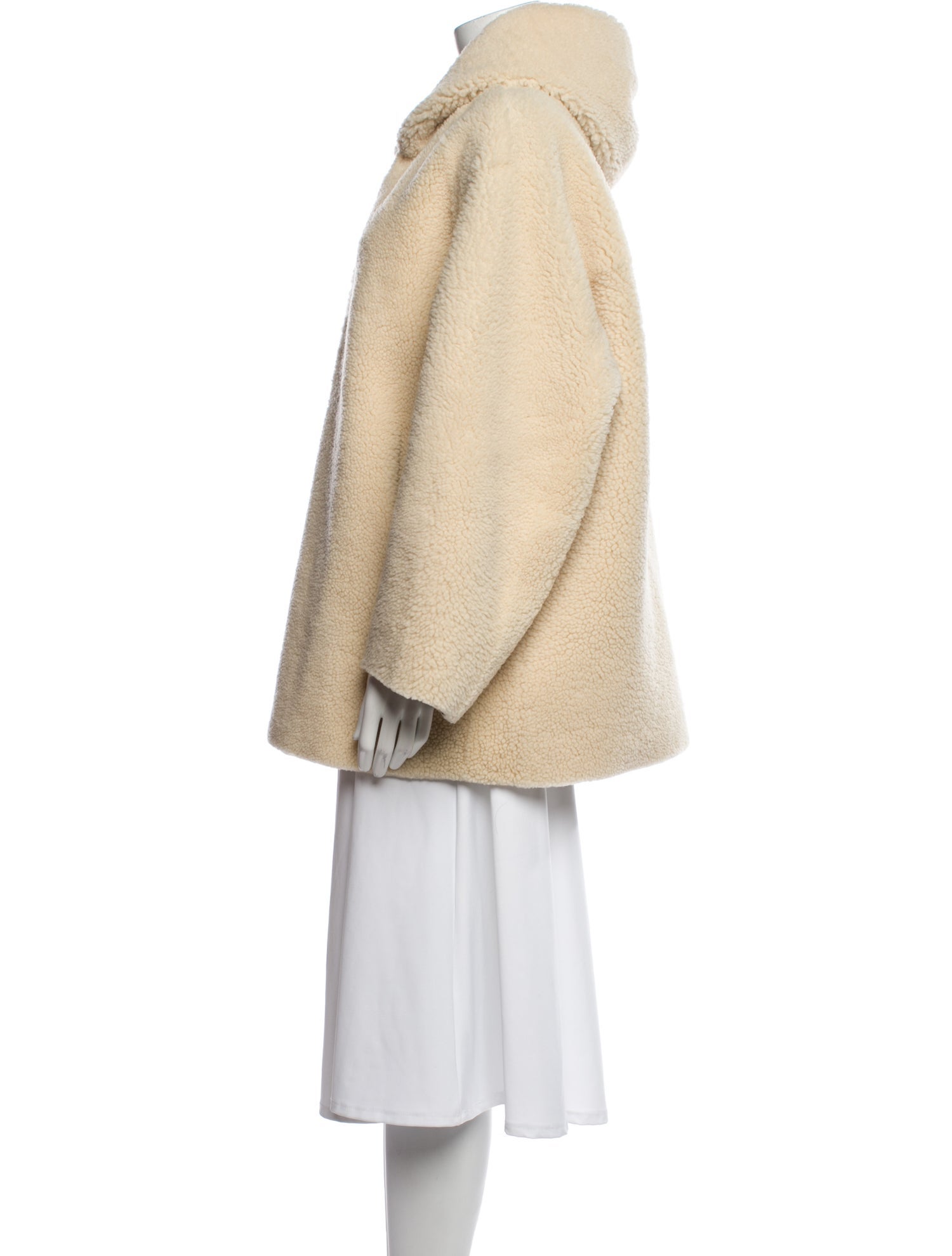 Nour Hammour Lambskin Faux Fur Coat