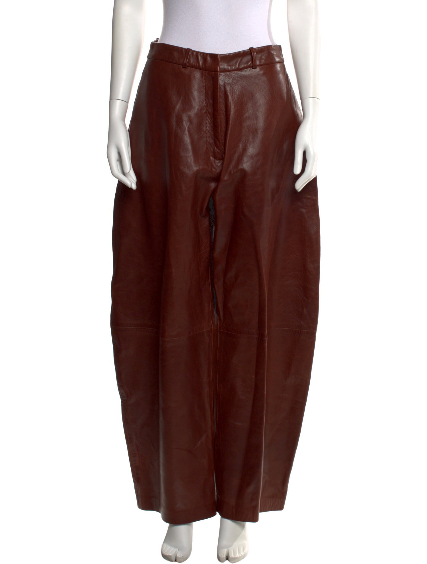 Nour Hammour Lambskin Wide Leg Pants