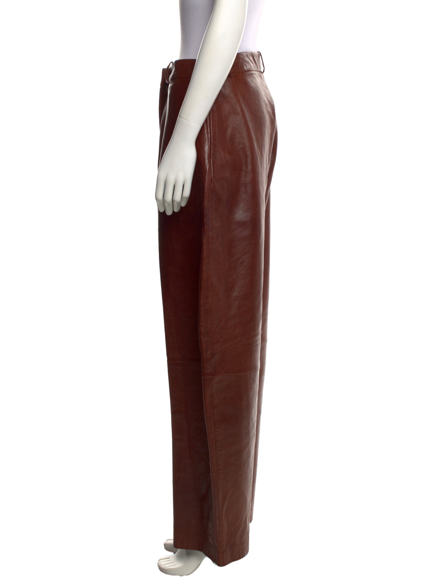 Nour Hammour Lambskin Wide Leg Pants