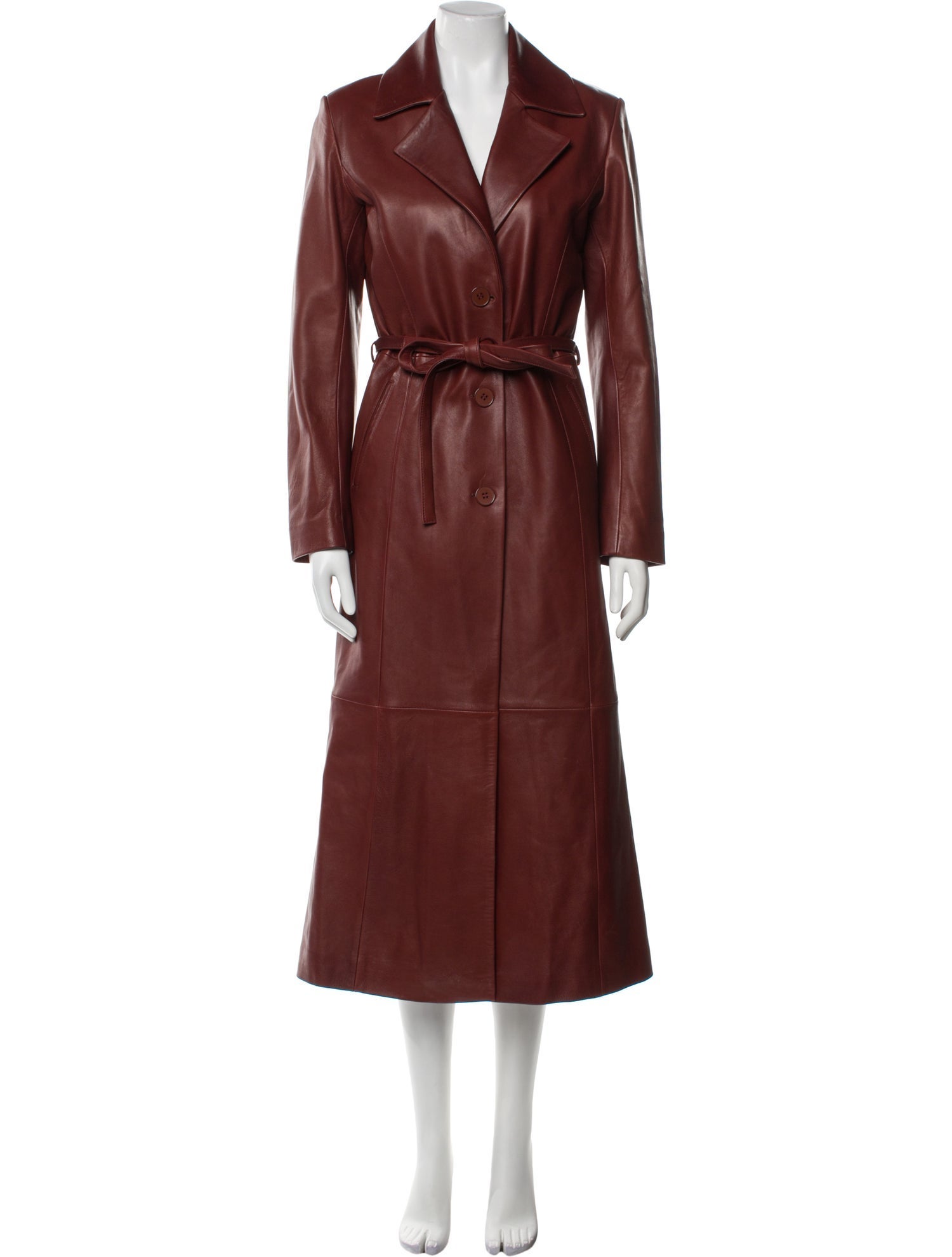Nour Hammour Leather Trench Coat