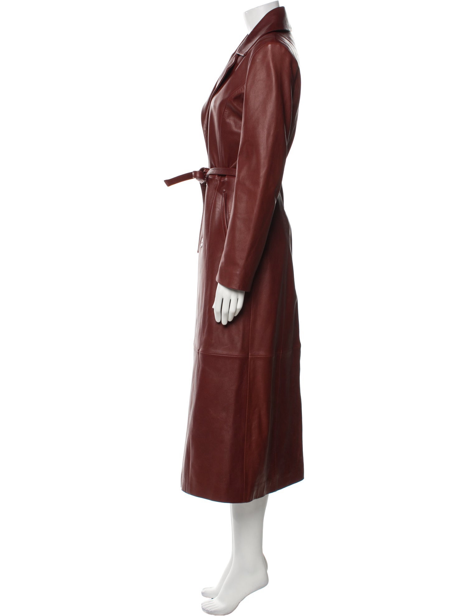 Nour Hammour Leather Trench Coat