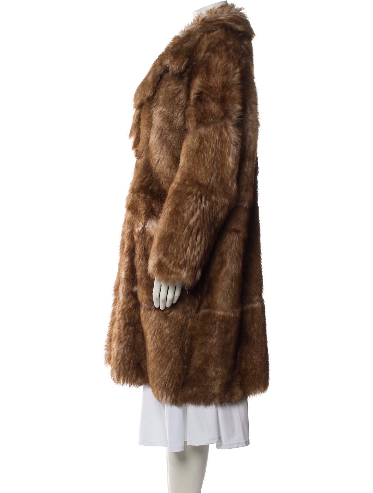 Nour Hammour Lambskin Faux Fur Coat
