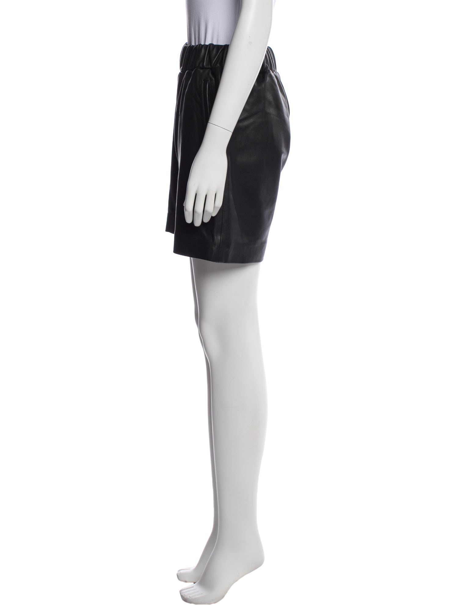 Nour Hammour Leather Mini Shorts