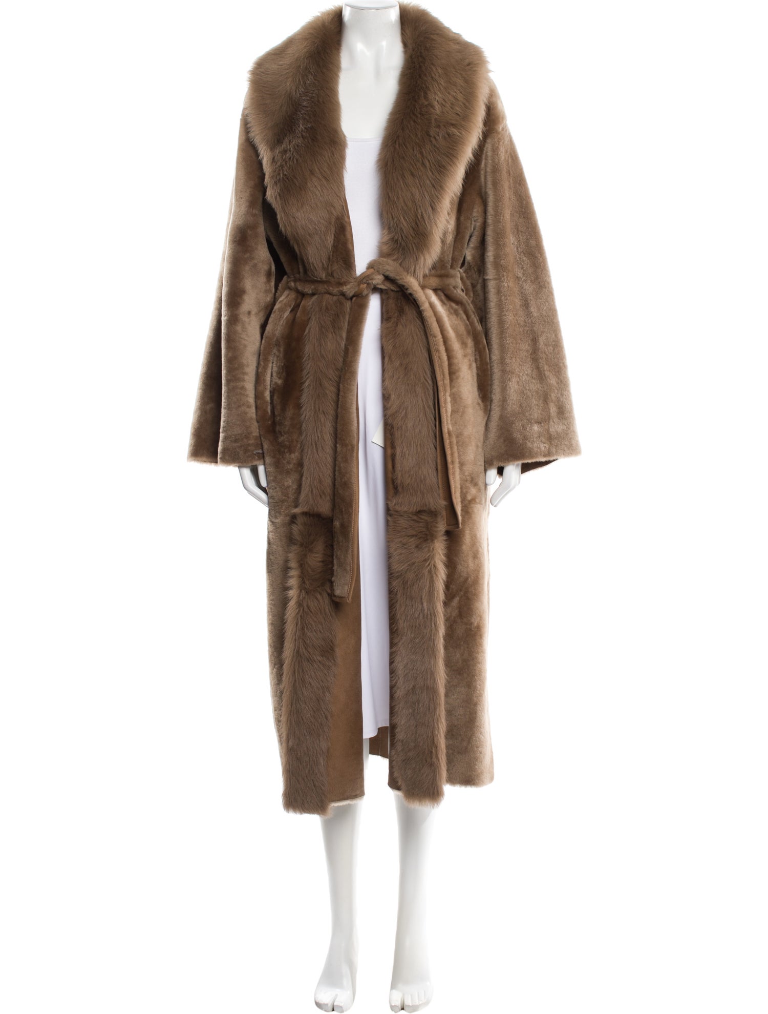 Nour Hammour Lambskin Faux Fur Coat