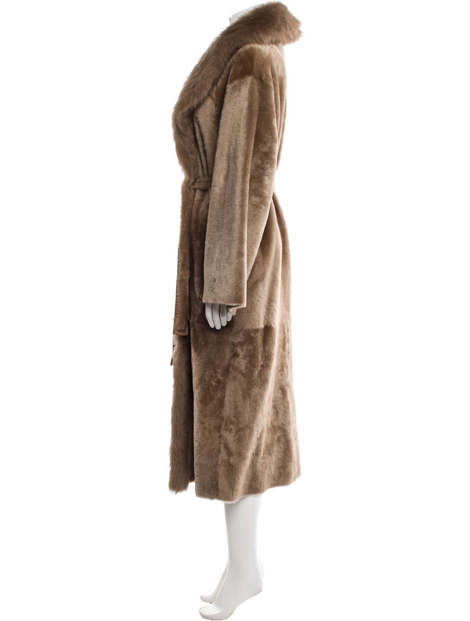 Nour Hammour Lambskin Faux Fur Coat