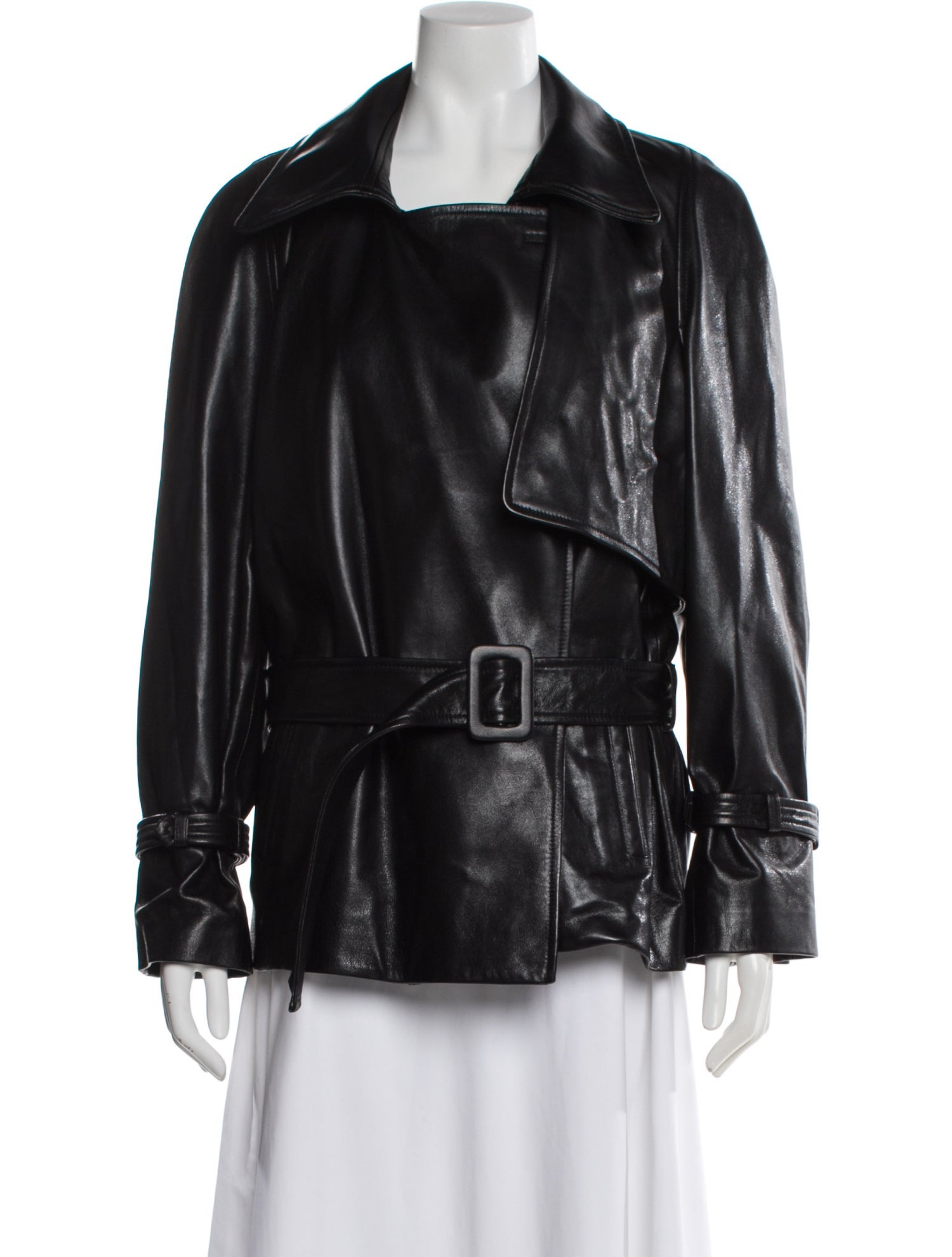 Nour Hammour Leather Biker Jacket