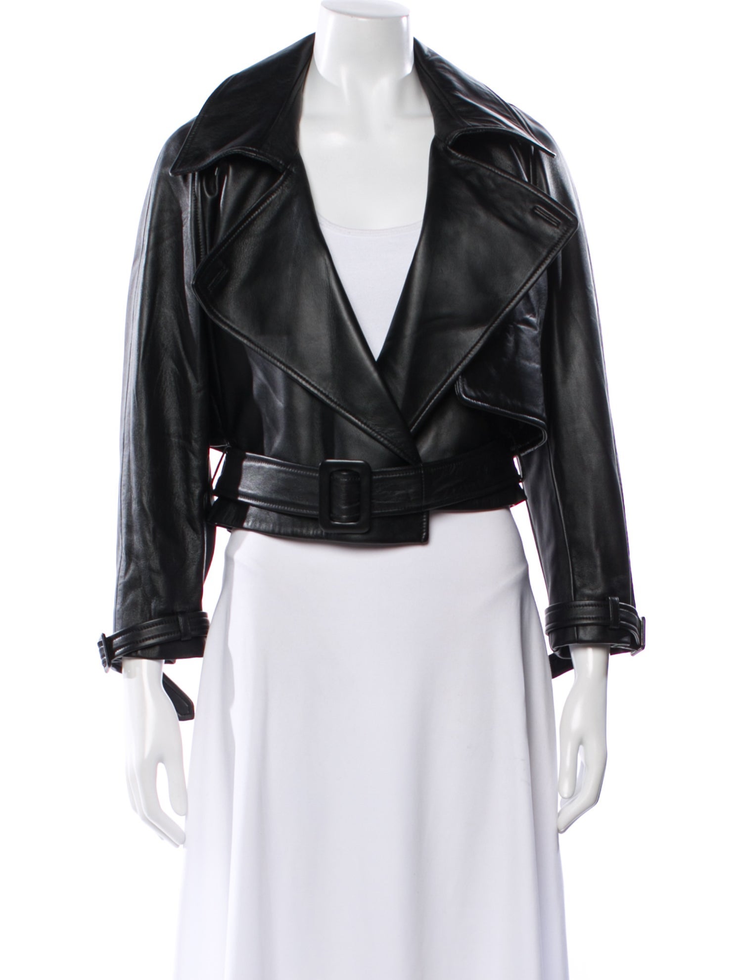 Nour Hammour Leather Biker Jacket