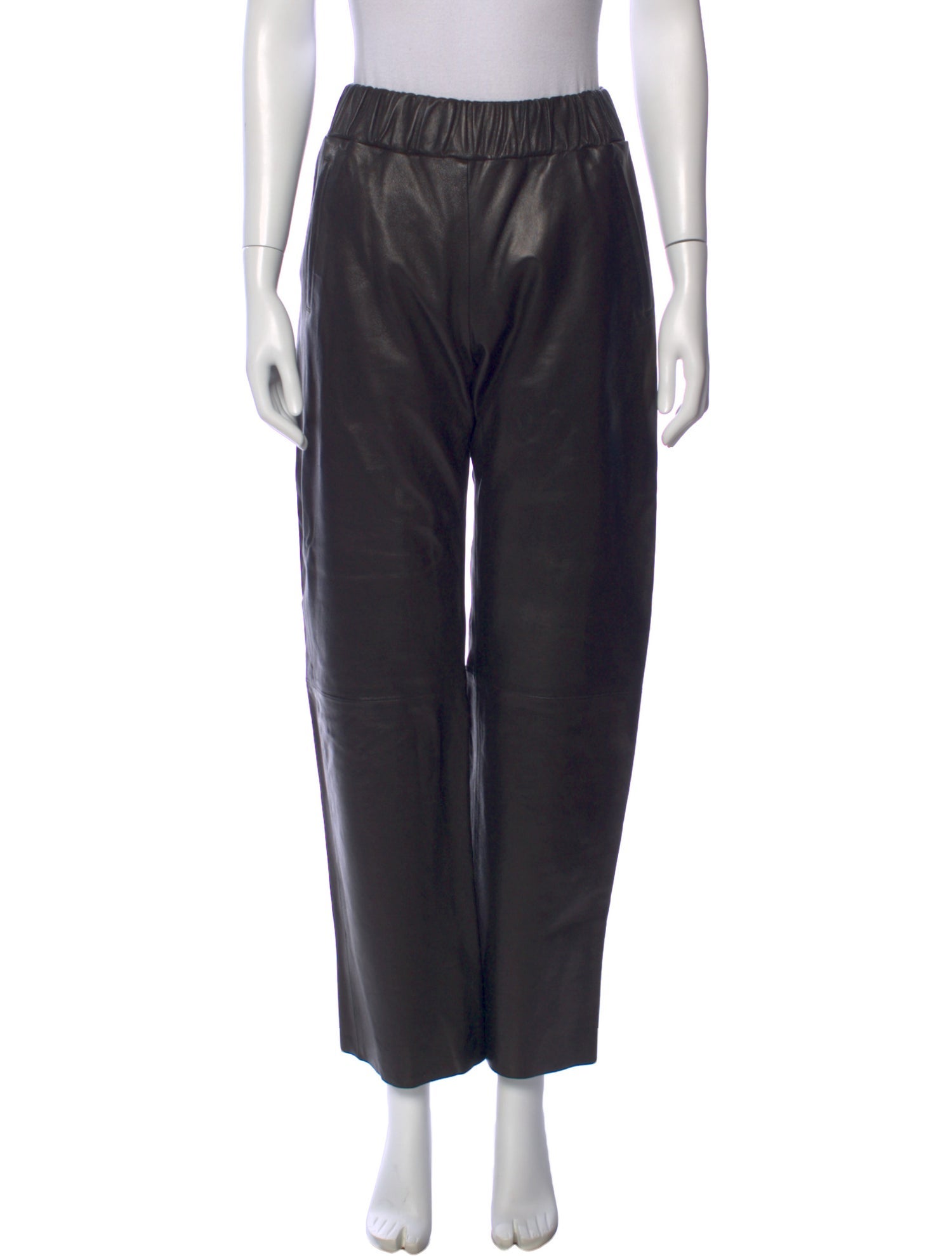 Nour Hammour Lambskin Wide Leg Pants
