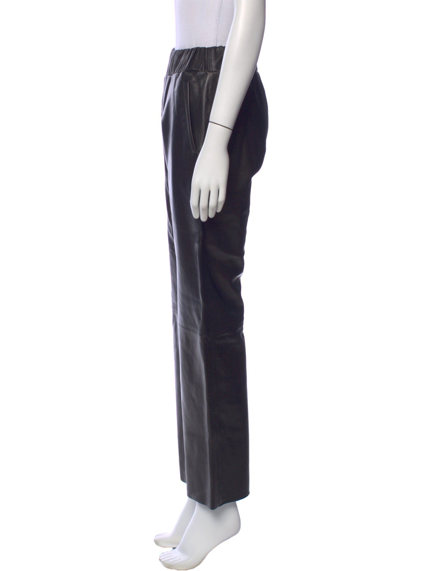 Nour Hammour Lambskin Wide Leg Pants
