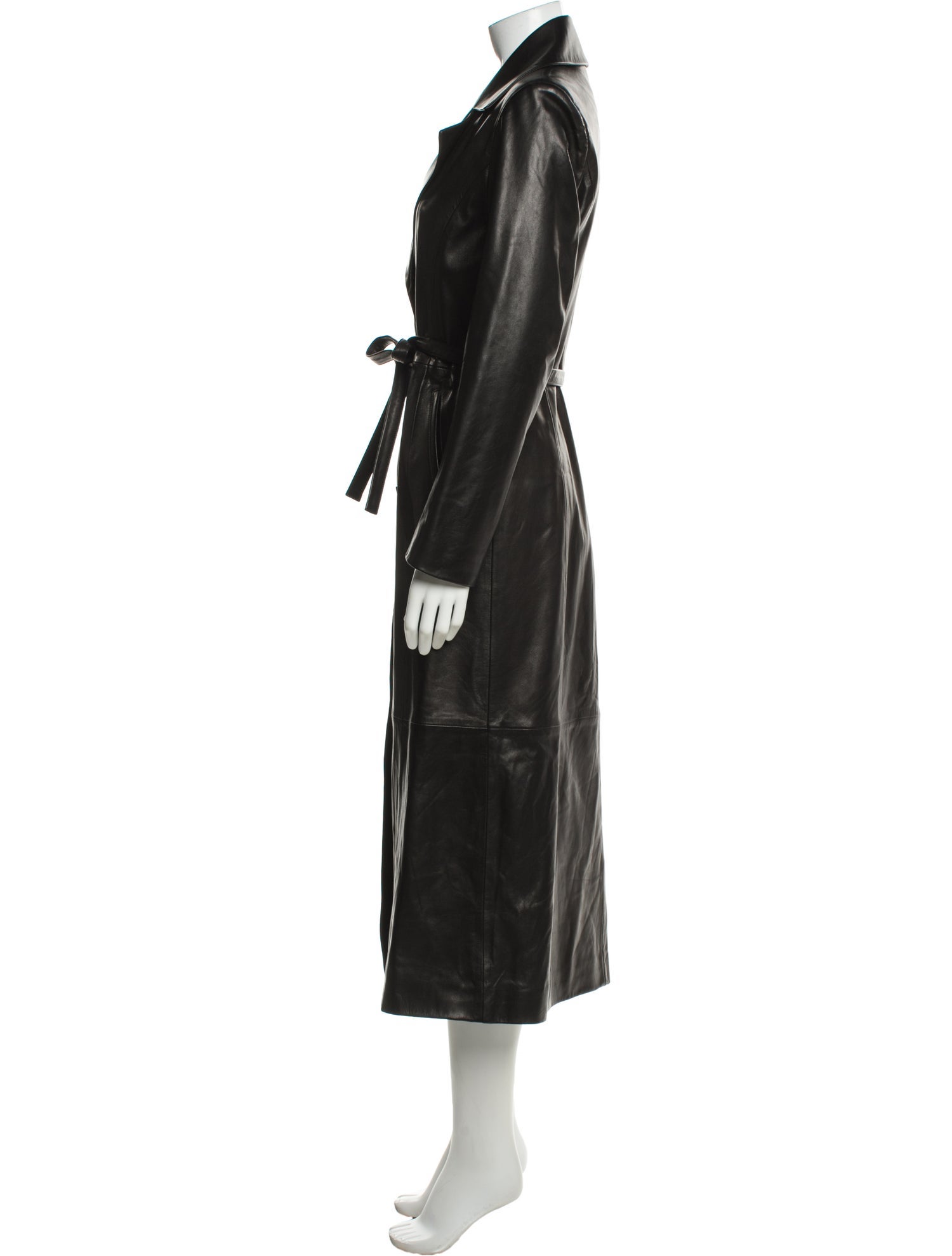 Nour Hammour Leather Trench Coat