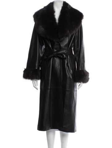 Pre-owned Nour Hammour Lambskin Fur Coat In Black