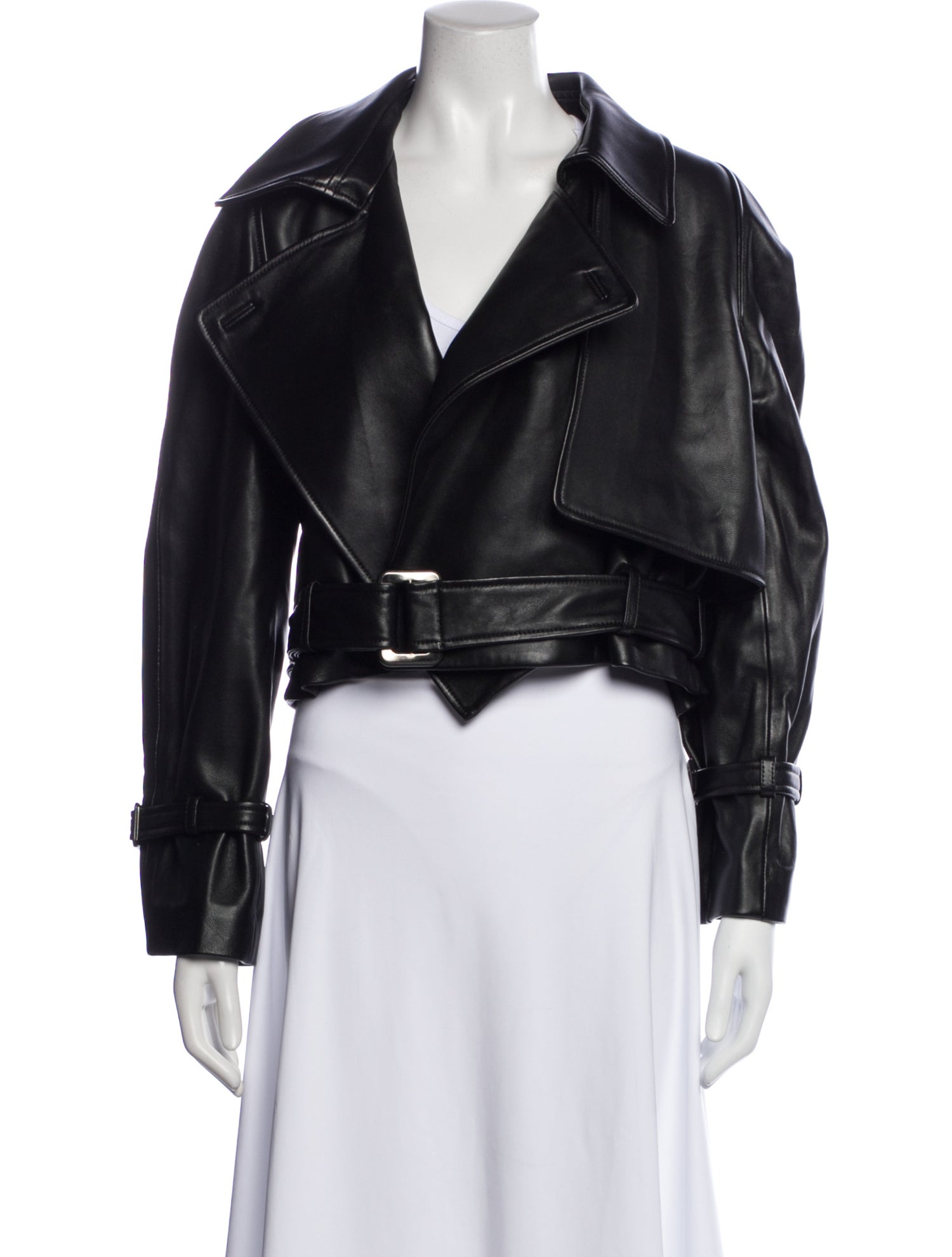 Nour Hammour Leather Biker Jacket