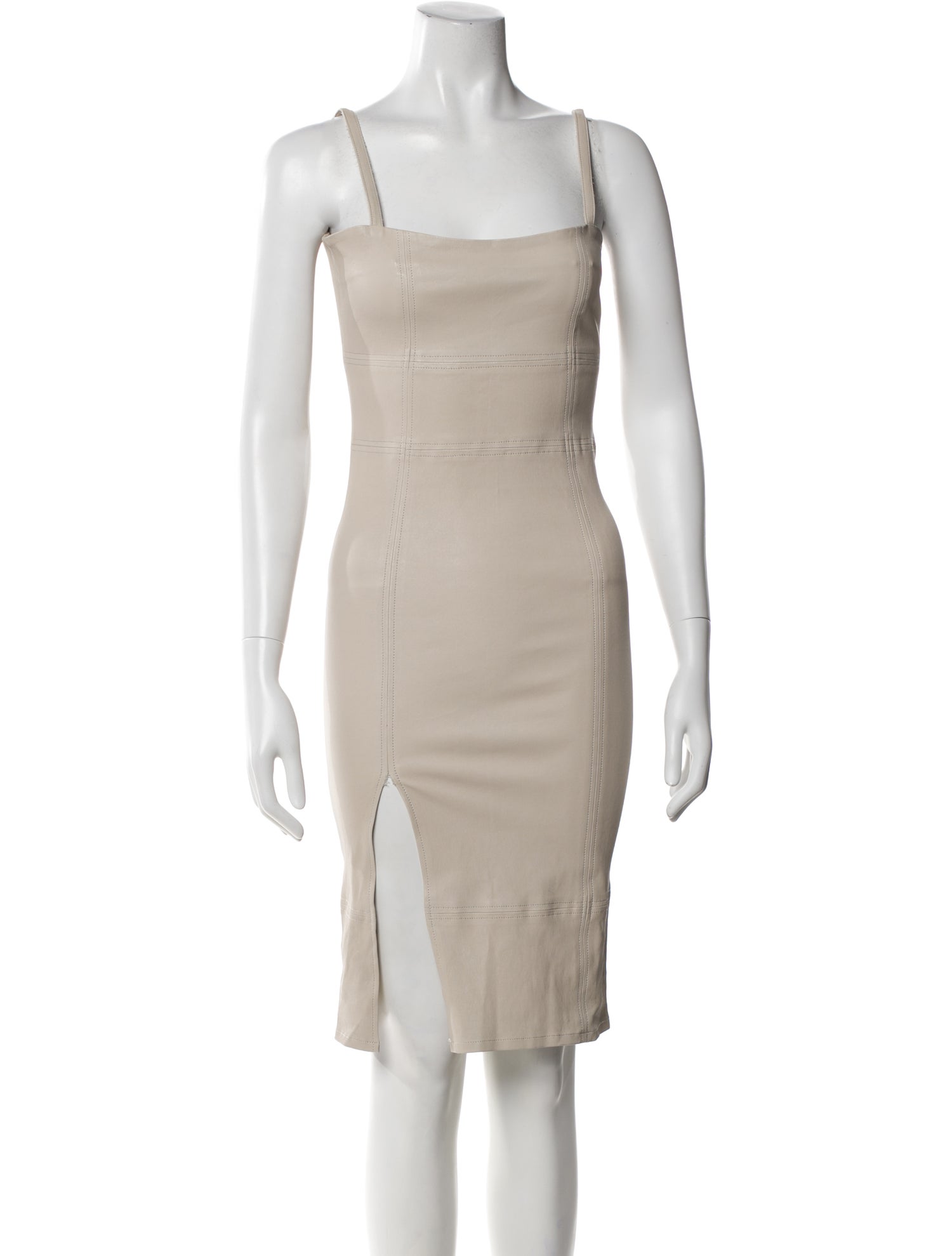 Nour Hammour Lambskin Knee-Length Dress