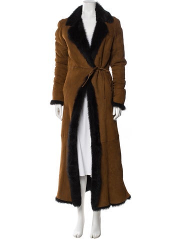 Pre-owned Nour Hammour Lamb Fur Fur Coat In Brown