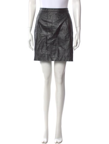 Pre-owned Nour Hammour Lambskin Mini Skirt In Black