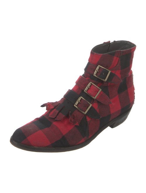 Modern Vice Plaid Print Lace-Up Boots