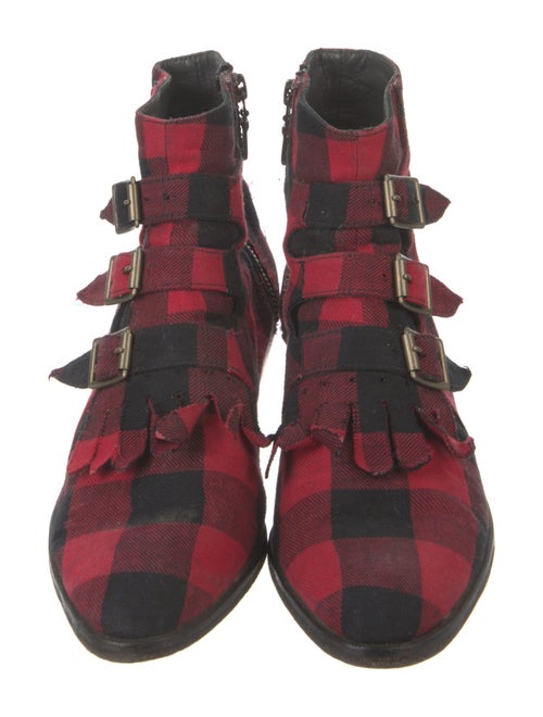 Modern Vice Plaid Print Lace-Up Boots