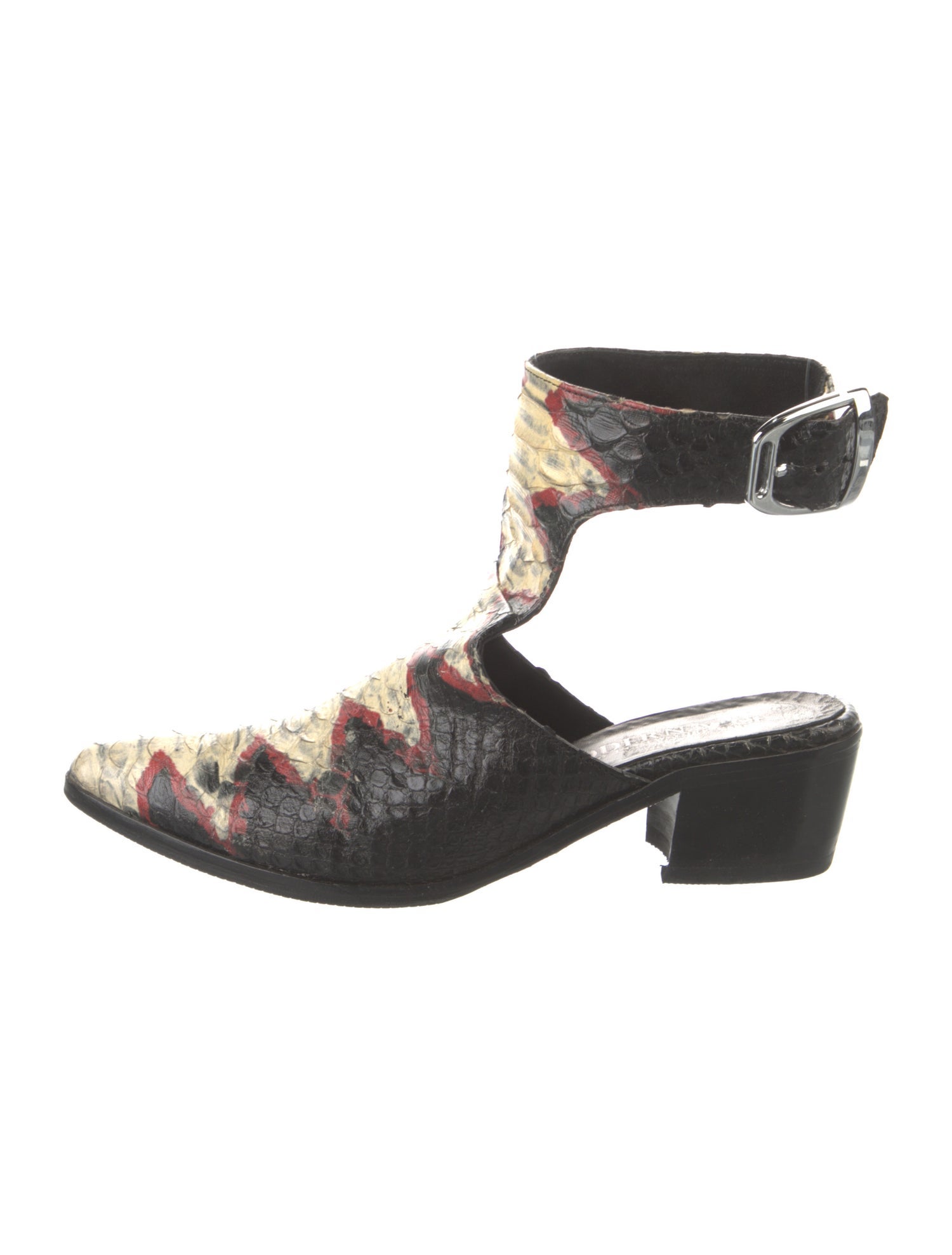 Modern Vice Colorblock Pattern Cutout Accent Mules