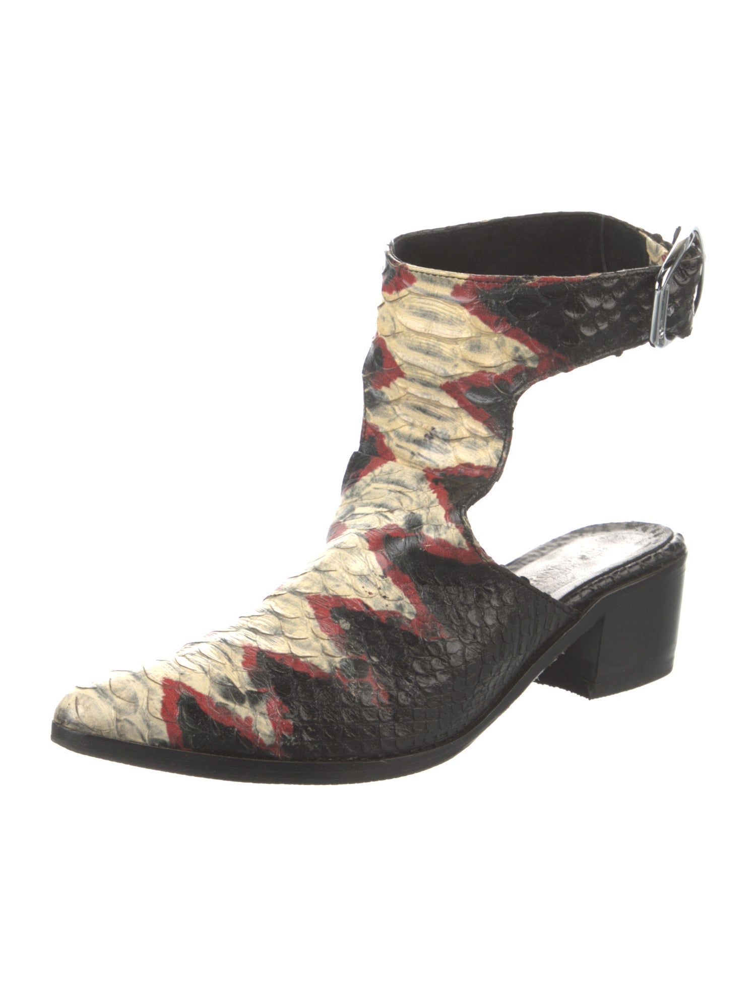 Modern Vice Colorblock Pattern Cutout Accent Mules