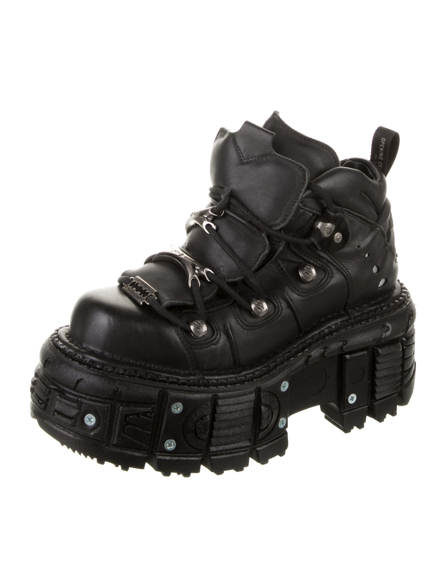 New Rock Leather Studded Accents Hiking Boots
