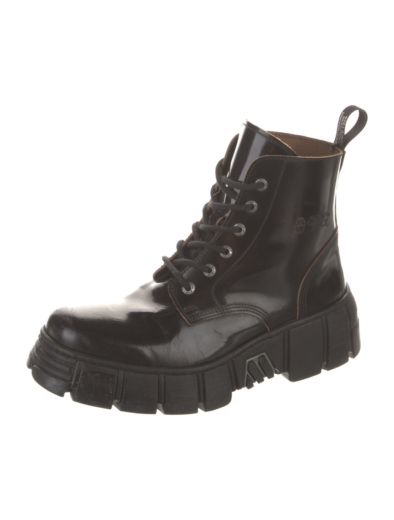 New Rock Leather Combat Boots