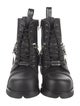 New Rock Leather Chain-Link Accents Combat Boots