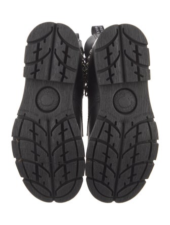 New Rock Leather Chain-Link Accents Combat Boots