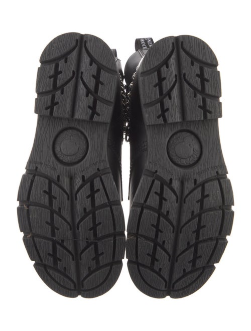 New Rock Leather Chain-Link Accents Combat Boots