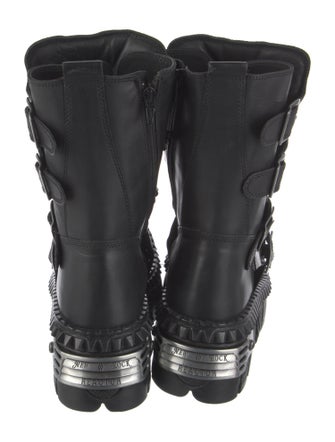 New Rock Leather Combat Boots