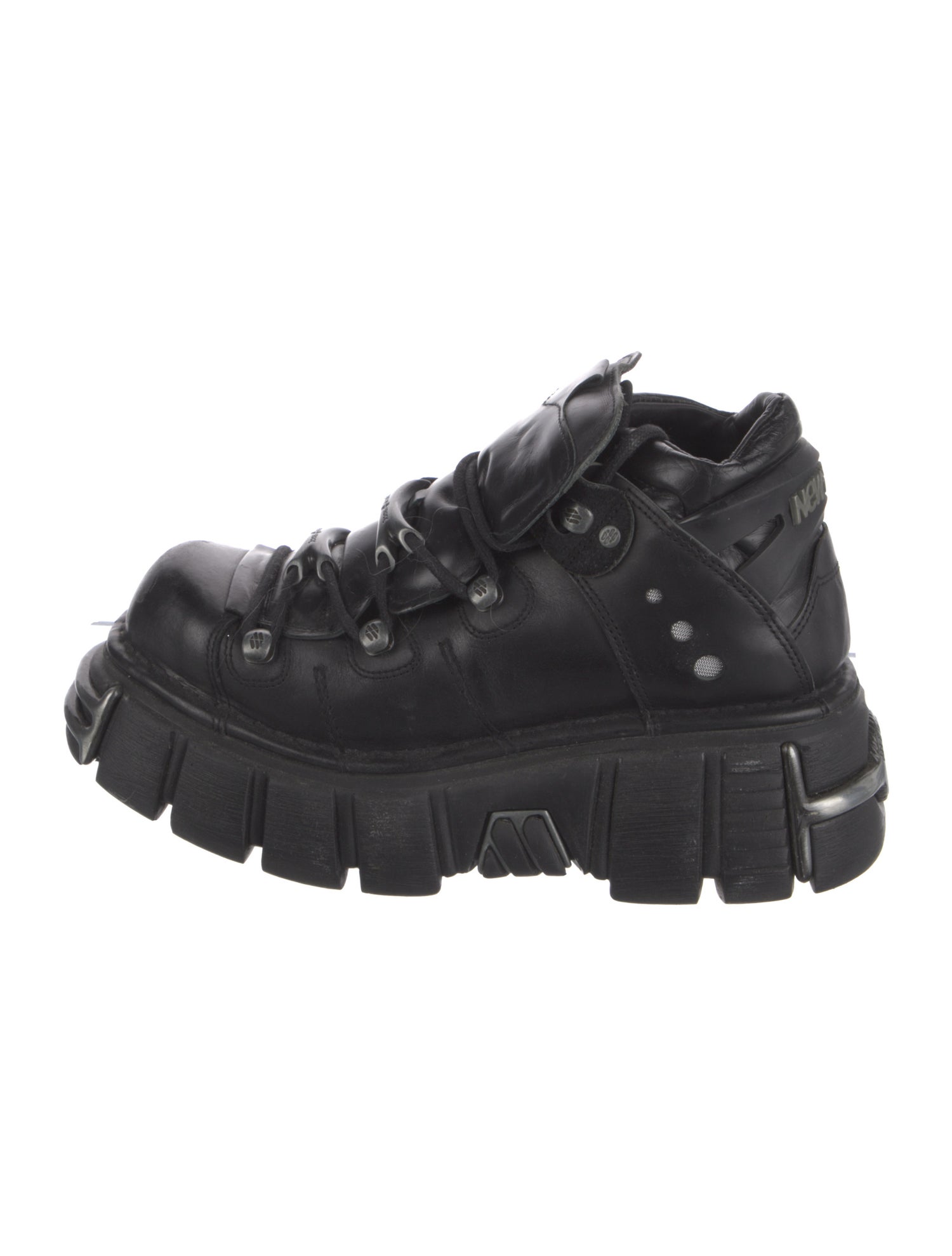 New Rock Leather Wedge Sneakers