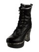 New Rock Leather Studded Accents Combat Boots