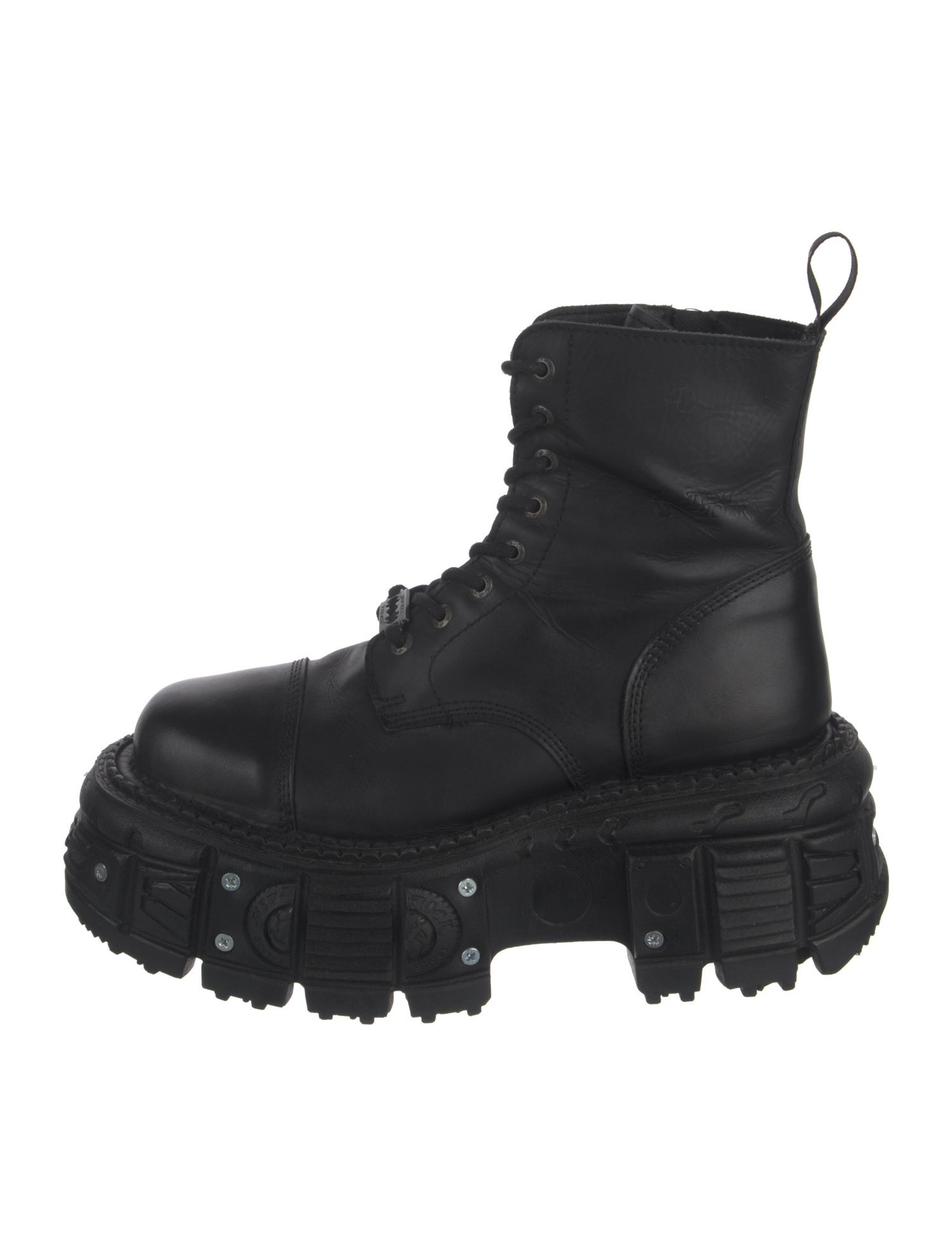 New Rock Leather Combat Boots