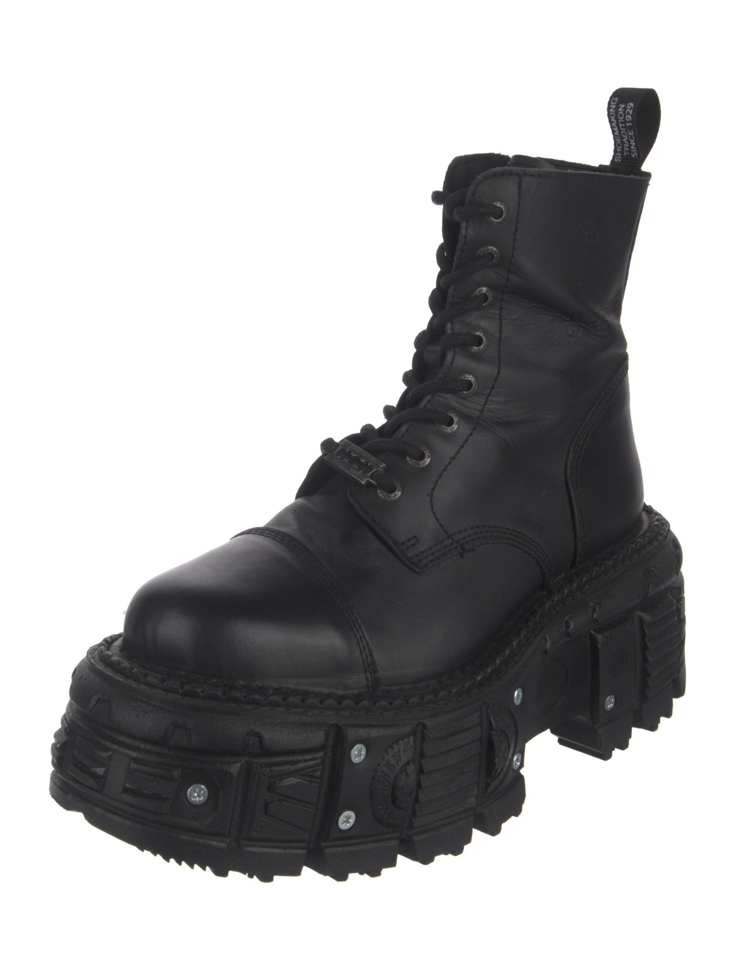 New Rock Leather Combat Boots