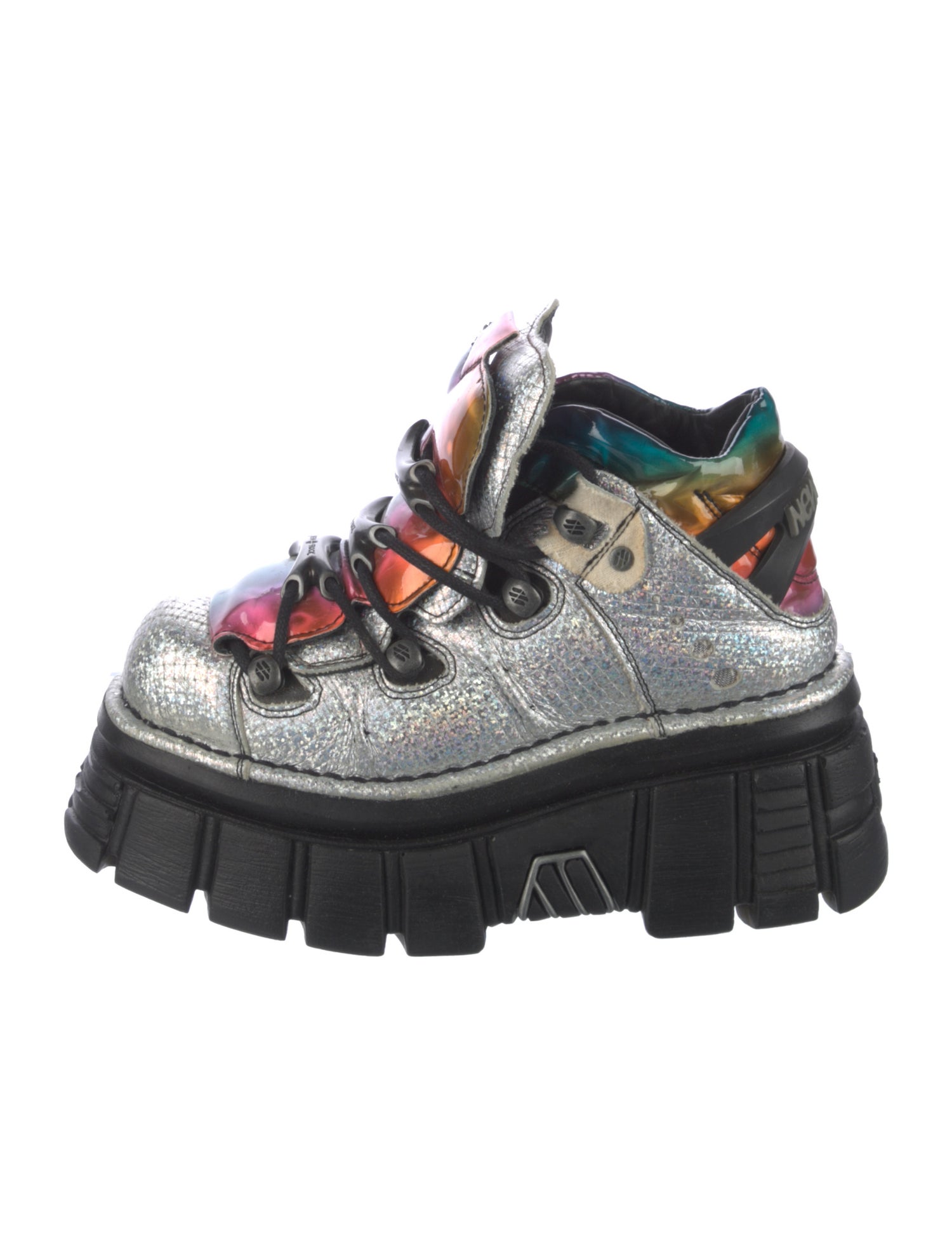 New Rock Leather Printed Wedge Sneakers