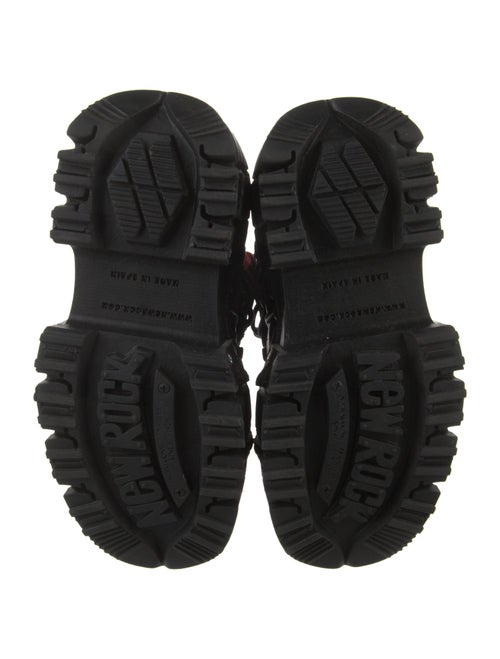 New Rock Leather Colorblock Pattern Wedge Sneakers