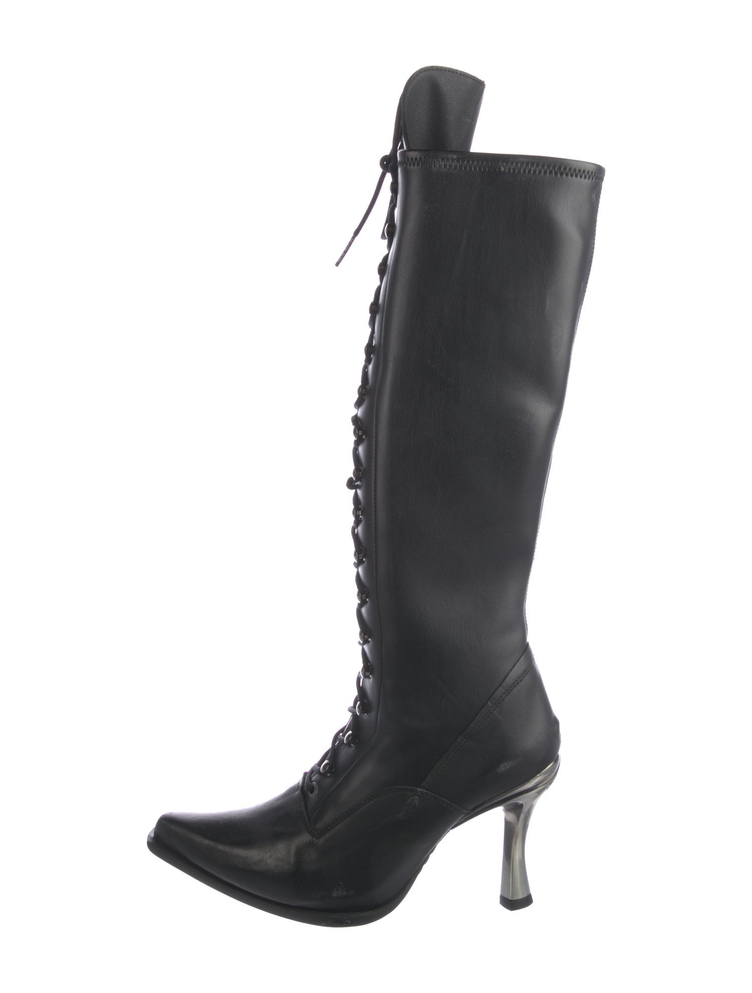 New Rock Leather Lace-Up Boots
