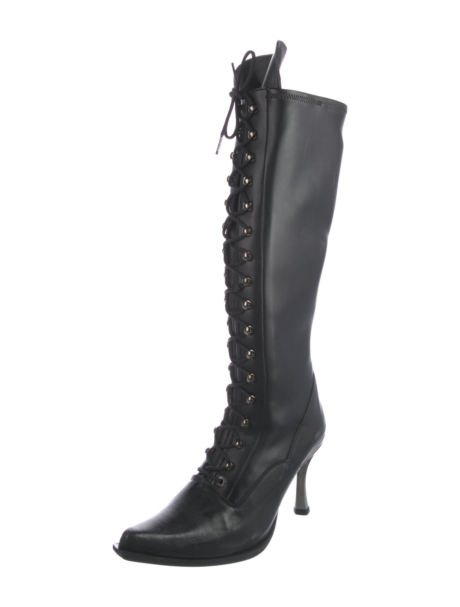 New Rock Leather Lace-Up Boots