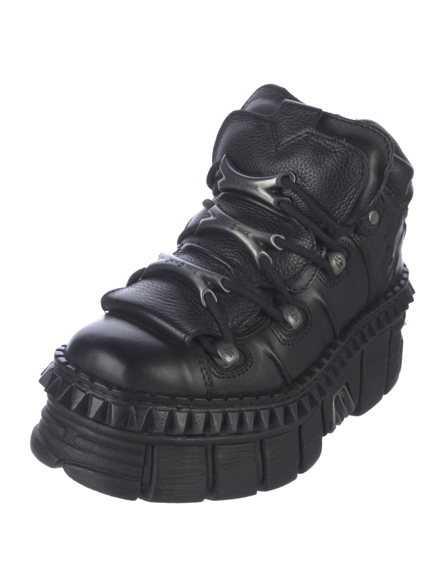 New Rock Leather Wedge Sneakers