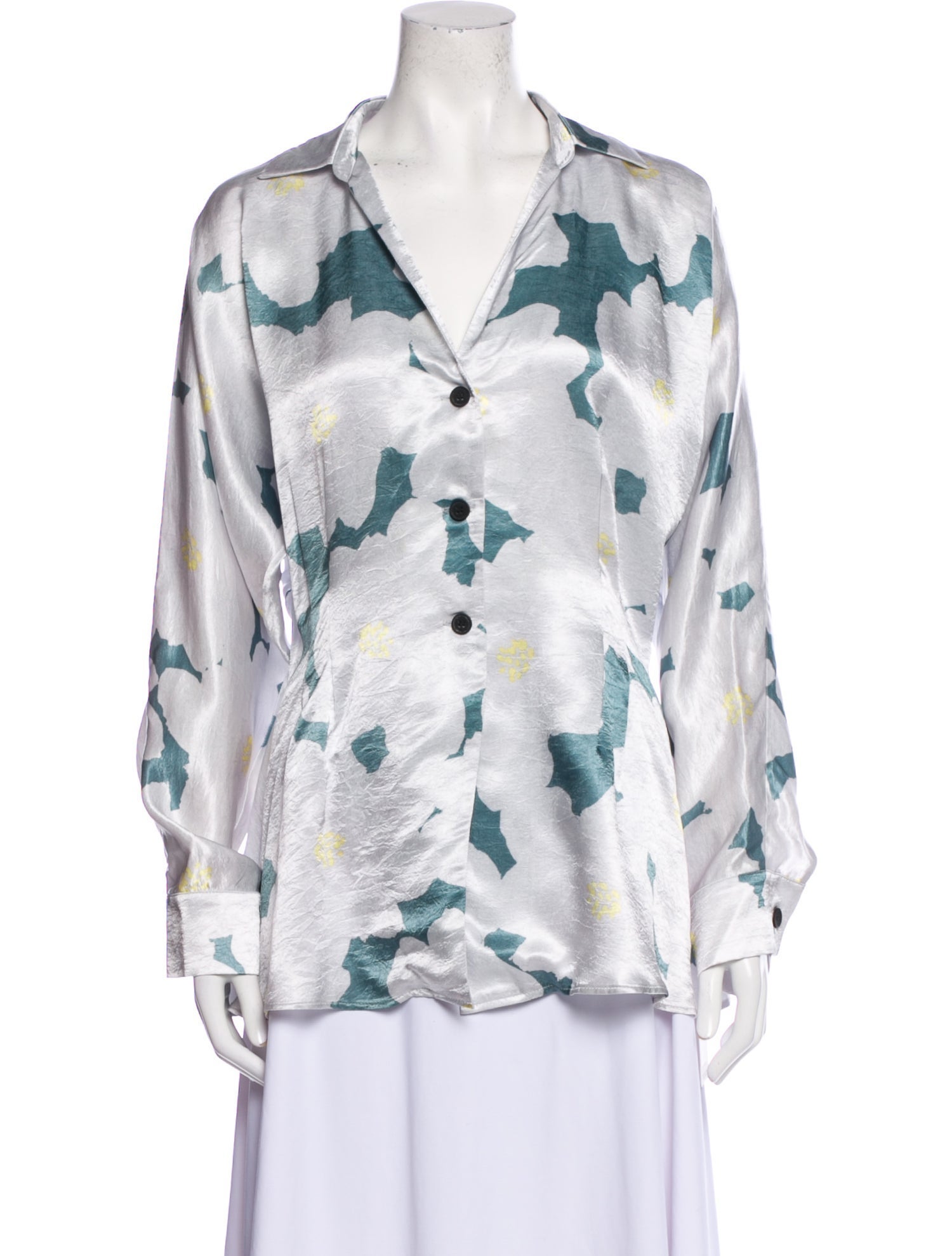 Naya Rea Printed V-Neck Blouse w/ Tags