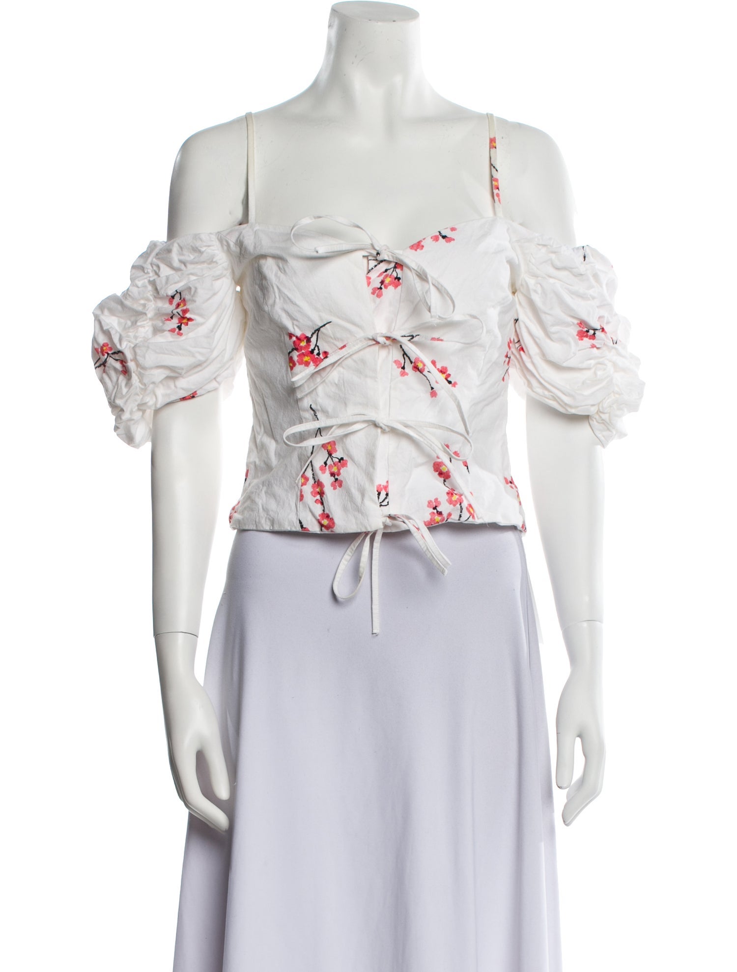 Naya Rea Square Neckline Short Sleeve Crop Top