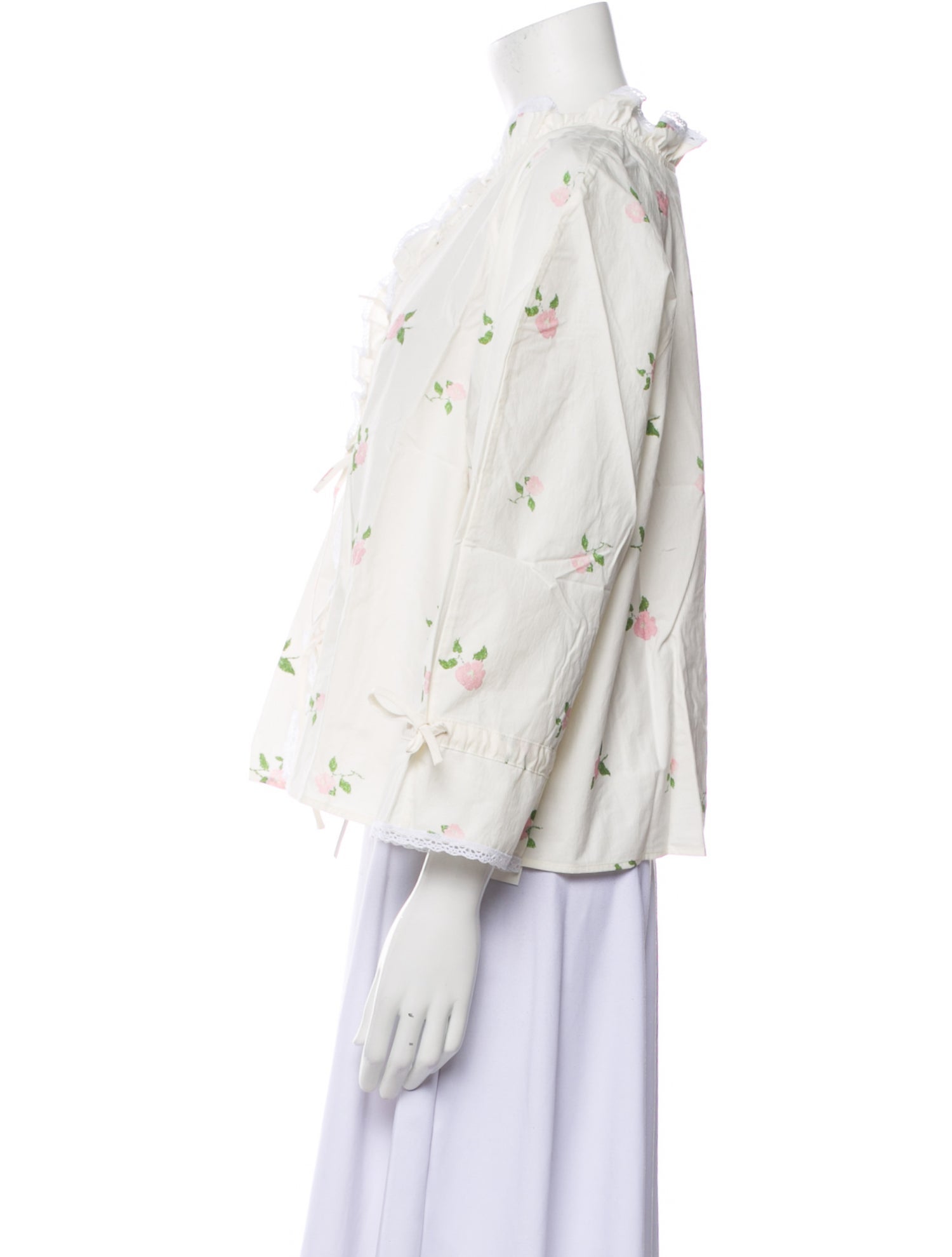 Naya Rea Floral Print V-Neck Button-Up Top w/ Tags