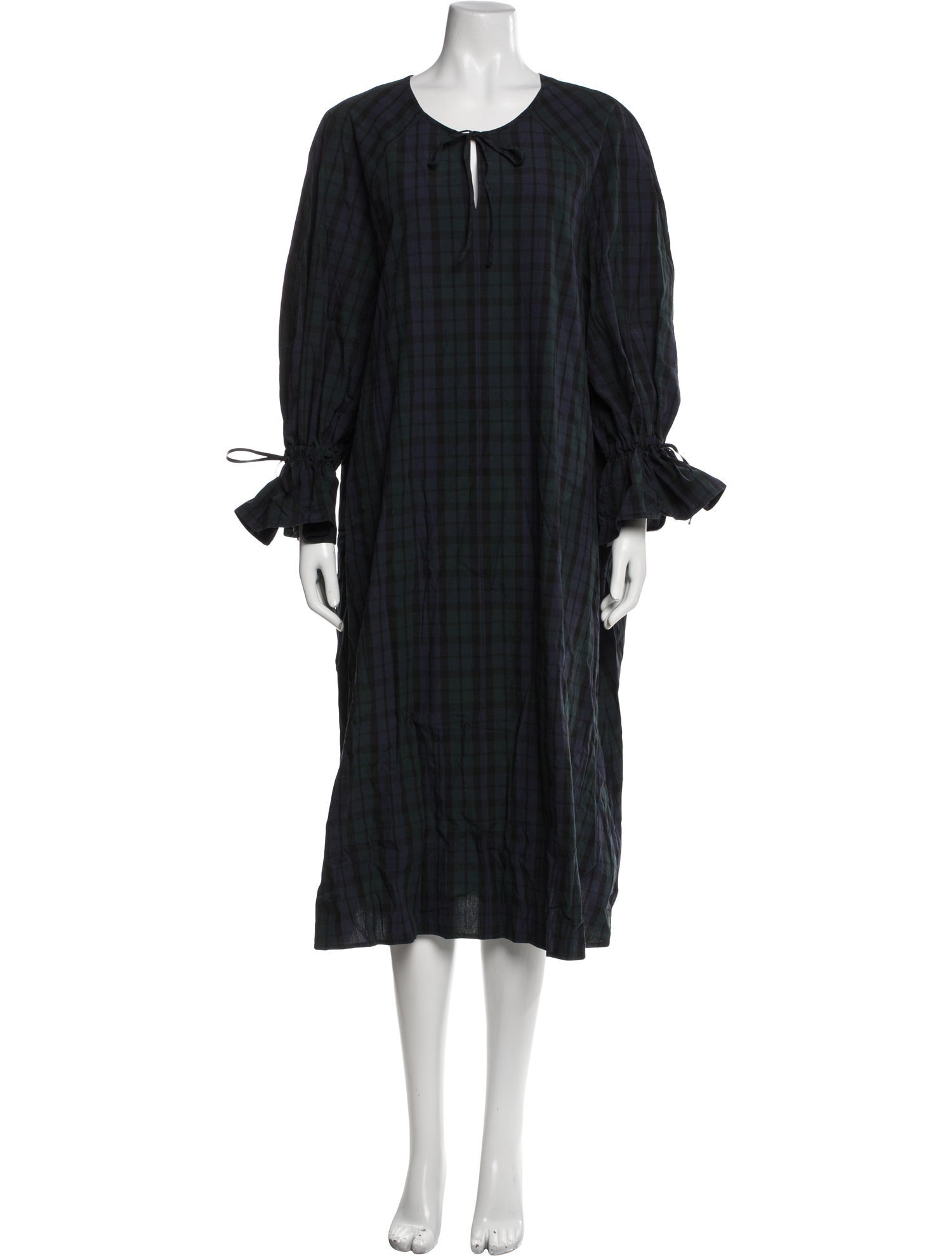 Naya Rea Plaid Print Midi Length Dress